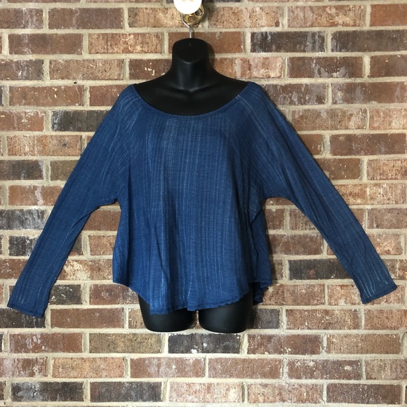 *Anthro Cloth & Stone Top - Blue Dolman Style - M - Picture 2 of 7